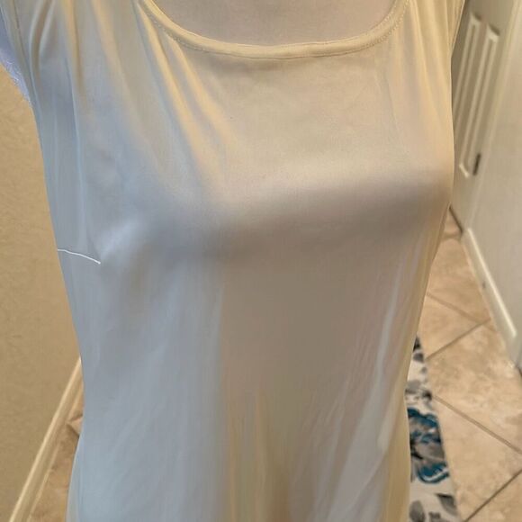 Asos Women's 8 Pleat Side Midi Dress Ivory Cream Modest With Detachable Slip New - Picture 12 of 14